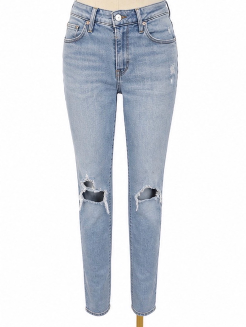 Levi’s 721 High Rise Skinny Jeans Light Wash Distressed Stretch Denim Size 30